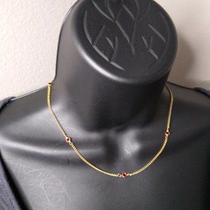 Vintage Trifari Small Metal Chain Necklace 16 Inches